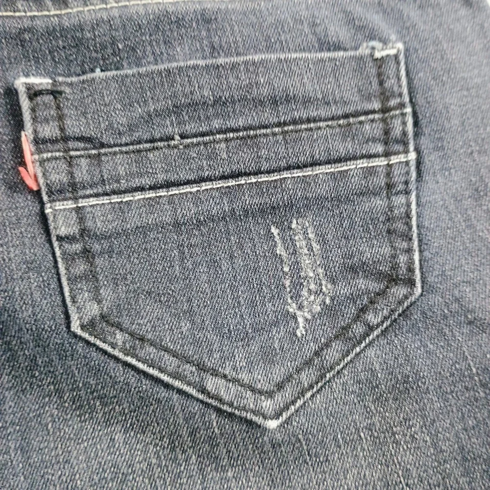 City‎ Other Mens Jeans Dark Wash 31 Red Zipper Accent Distressed Streetwear